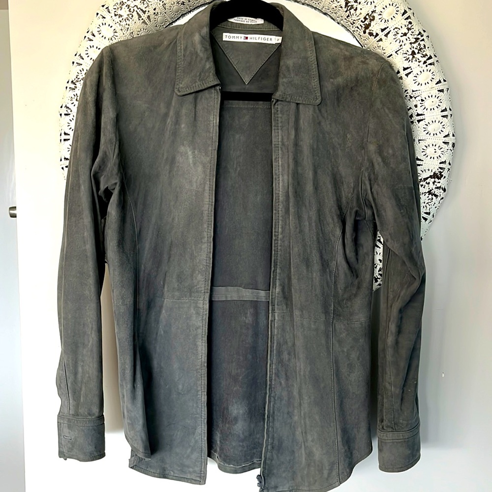 RARE! Vintage Tommy Hilfiger Suede Shirt with zipper